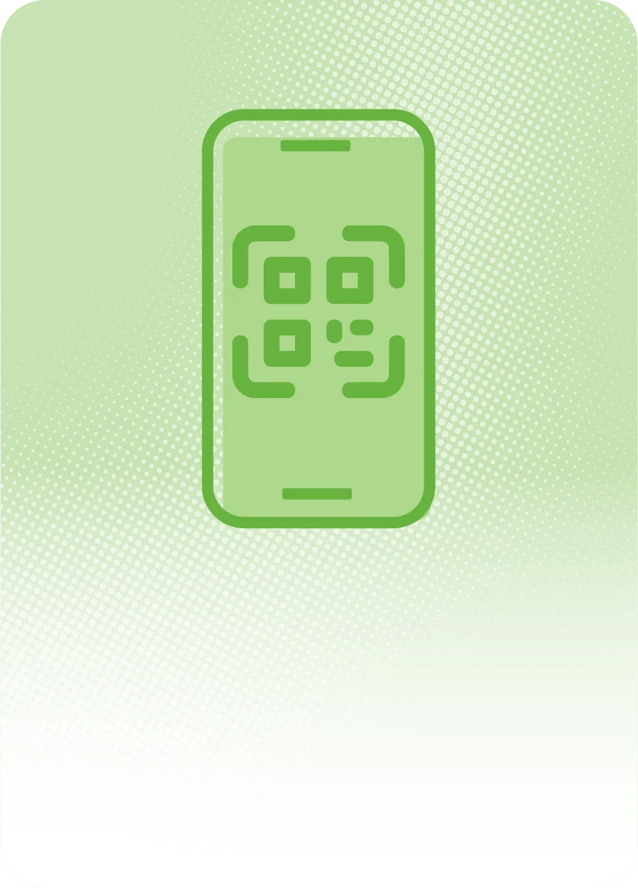 QR код в екран на телефон във вид на иконка