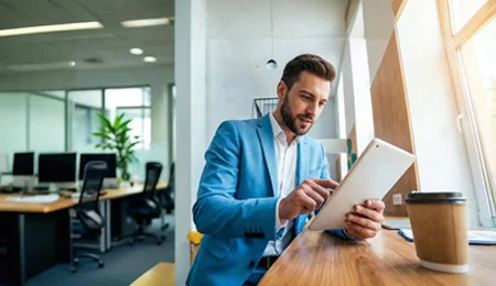 Business man in blue