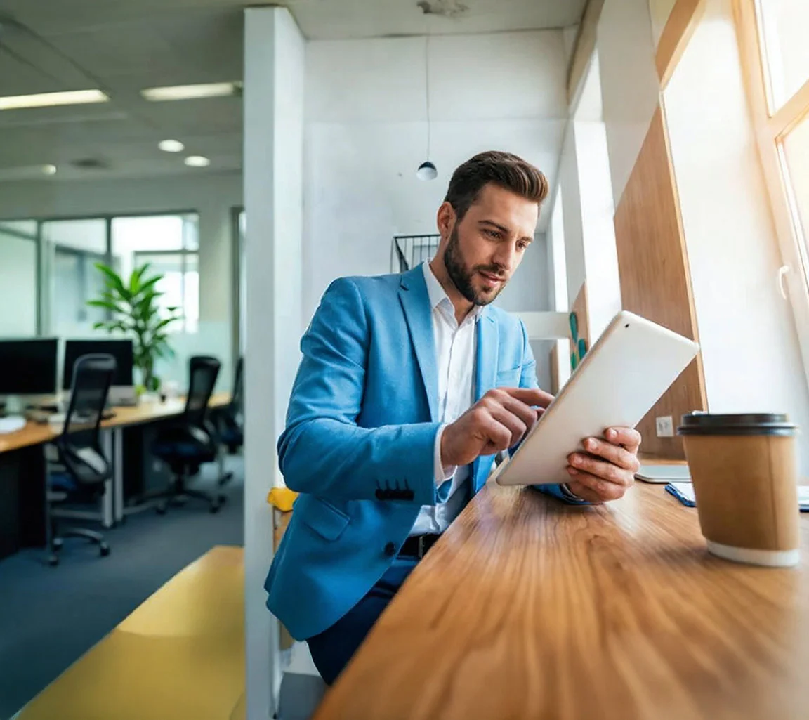 Мъж с костюм