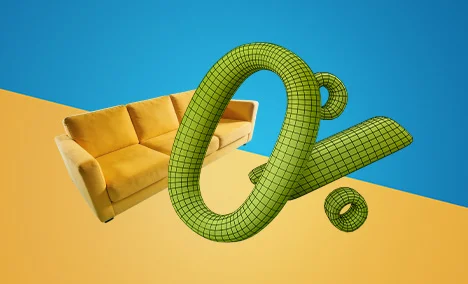 Жълт диван с 0% оскъпяване