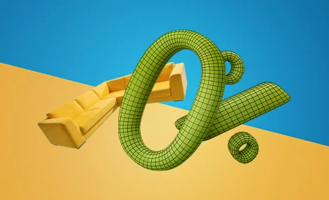 Модерен жълт диван